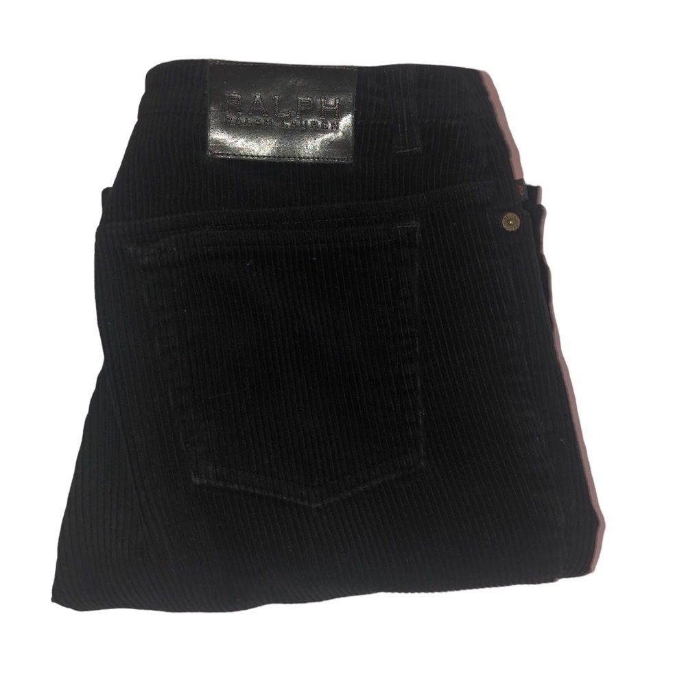 RALPH Ralph Lauren black wide wale corduroy straight leg 5 pocket cords jeans - Picture 3 of 7